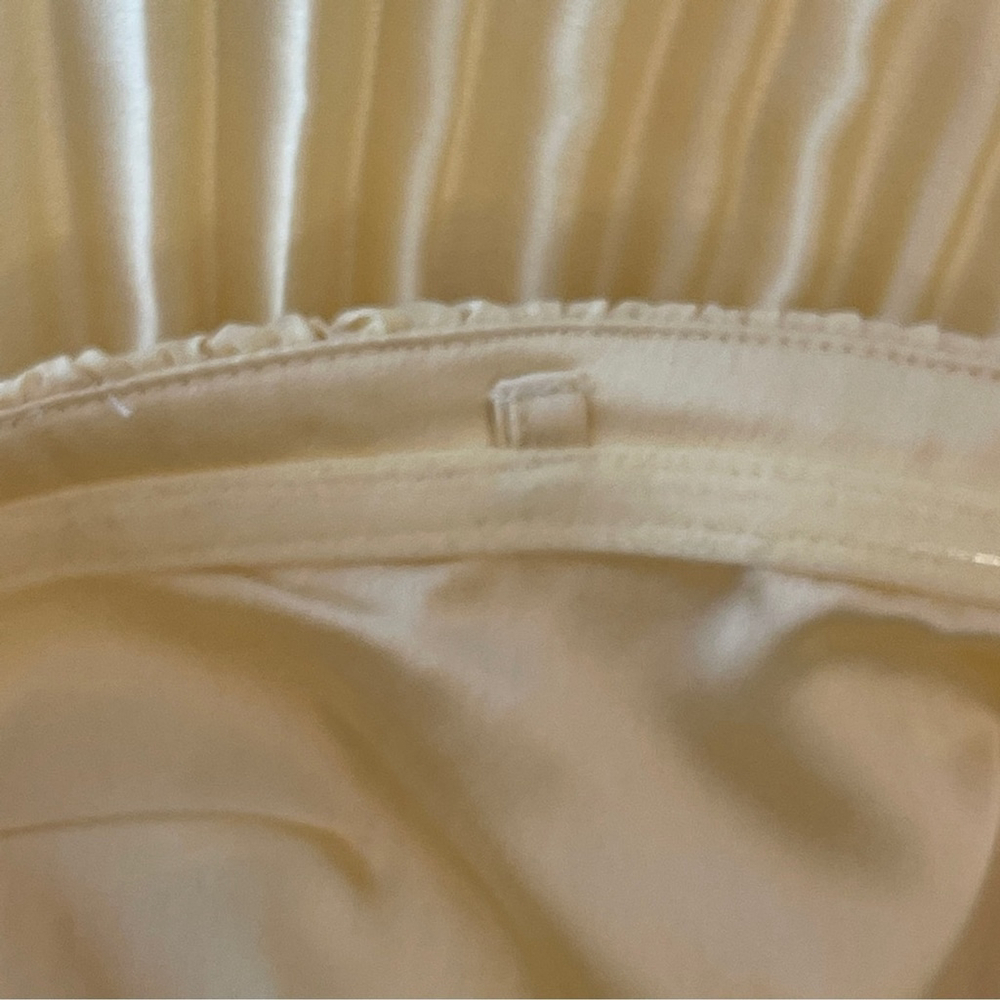 Abercrombie & Fitch Giselle Pleated Midi Dress strapless yellow Small Petite - Picture 7 of 9